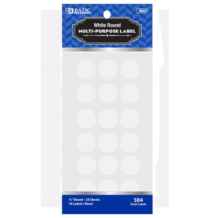 White 3/4" Round Label (504/Pack) image