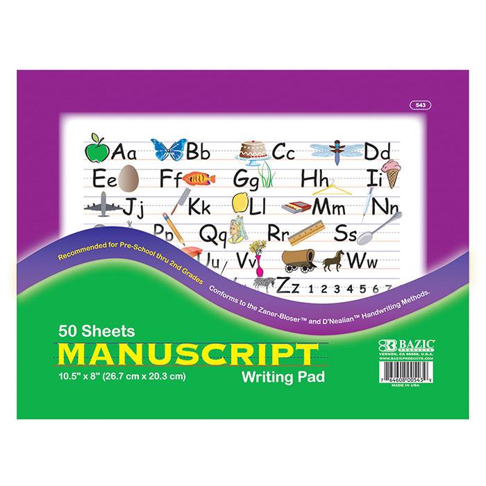 50 Ct. 10.5" X 8" Manuscript Writing Pad image