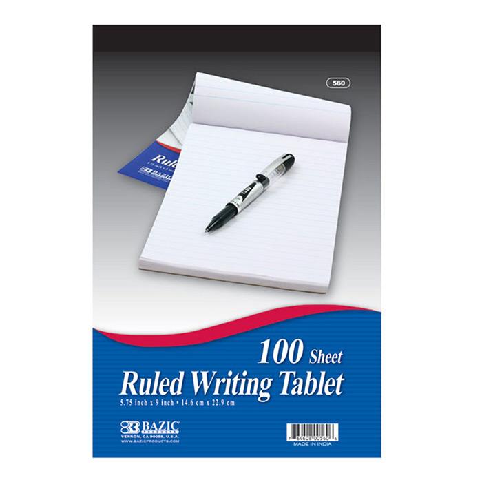 100 Ct. 5.75" X 9" Ruled Writing Tablet image