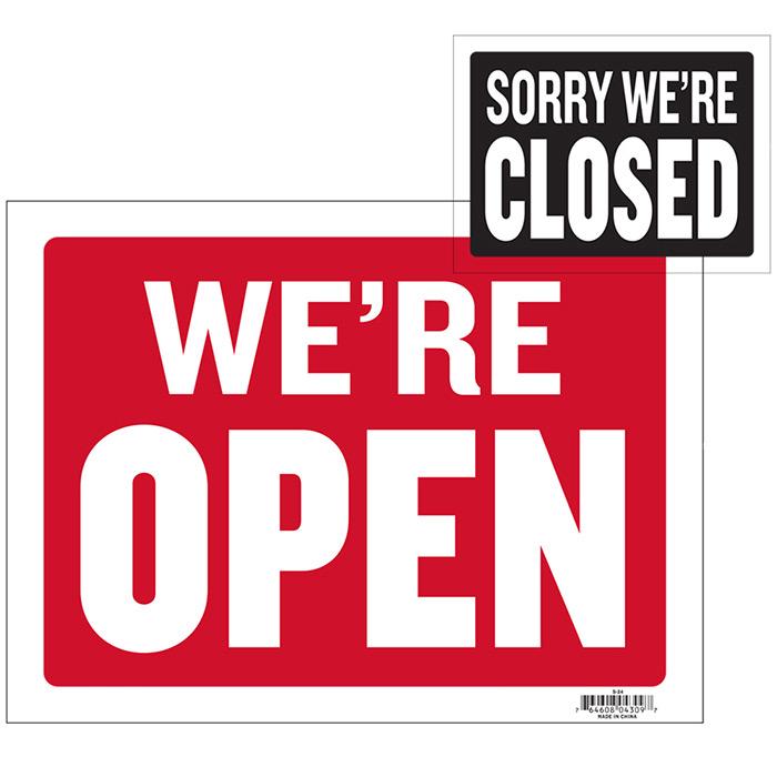 9" X 12" Open Sign w/ Closed Sign On Back image