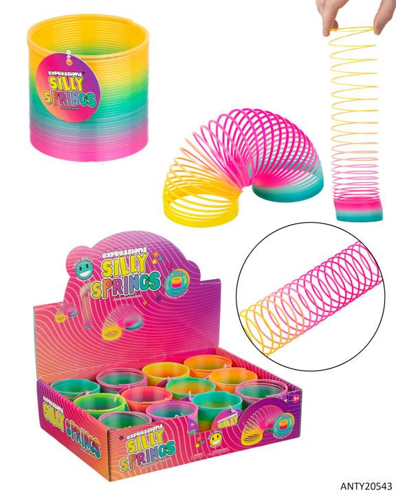 Silly Coil Spring Toys w/ Retail Display - Ombre Rainbow image