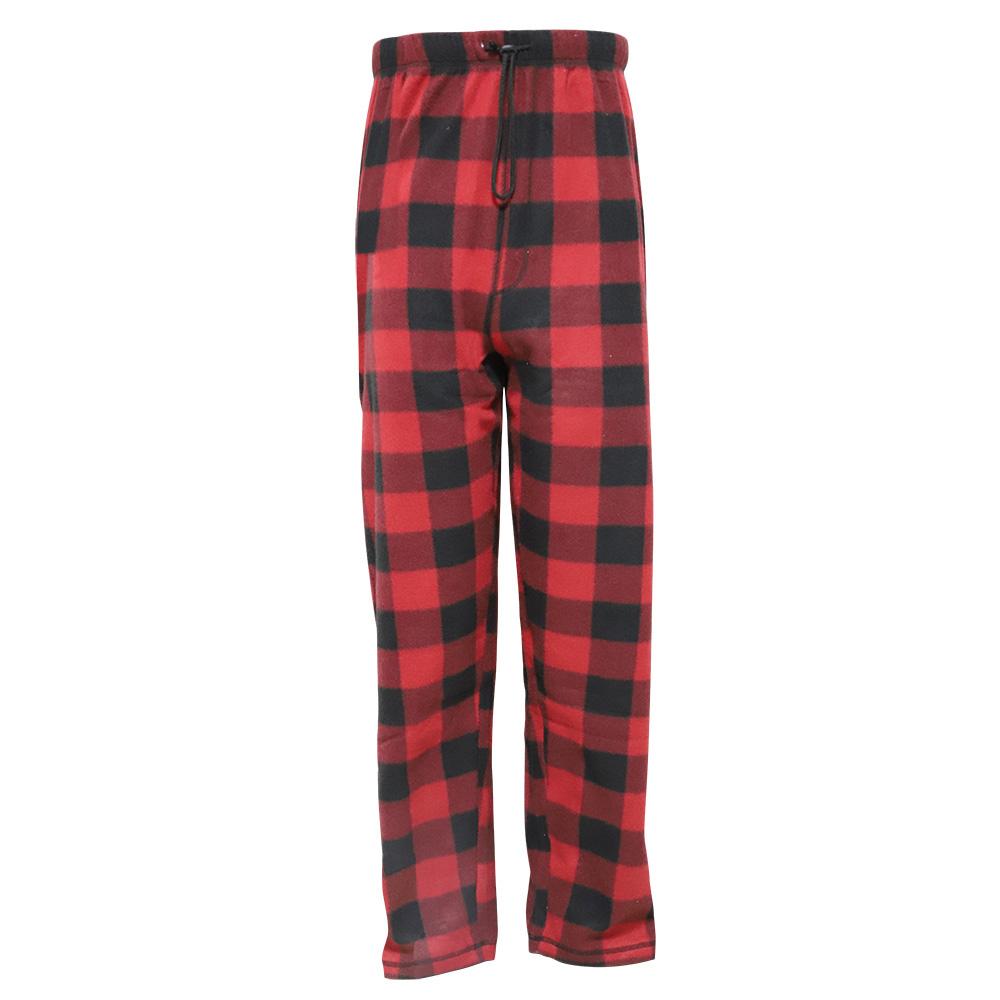 Men's Buffalo Check Plaid Flannel Pajama Pants - Red & Black - Sizes Small-2XL image