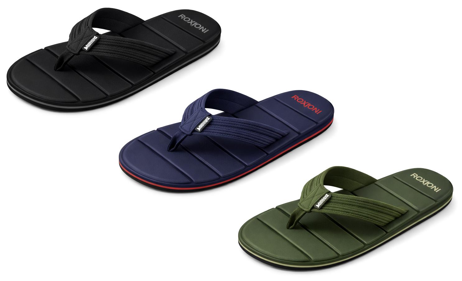 Men's RidgeFlex Thong Flip Flop Sandals w/ Fabric Straps image