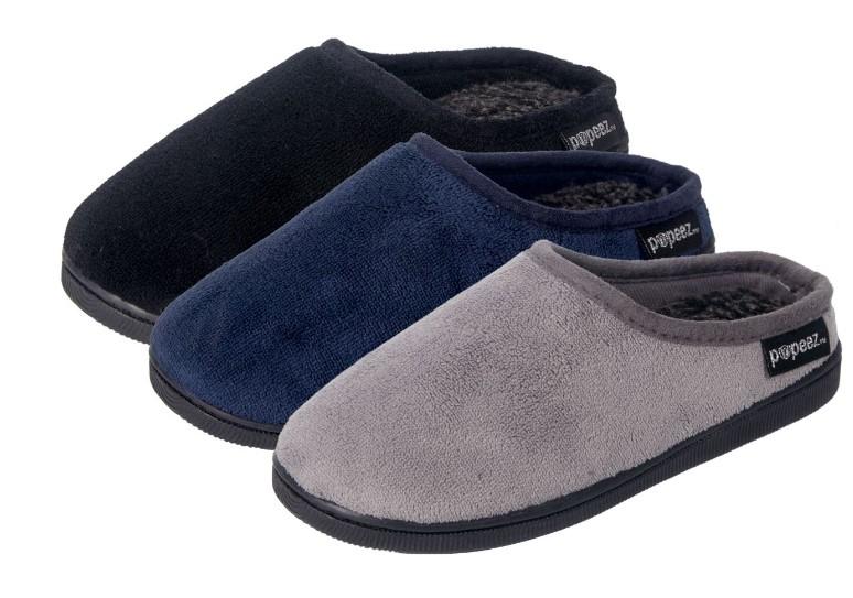 Boy's Microsuede Slip-On Bedroom Slippers w/ Soft Sherpa Footbed image