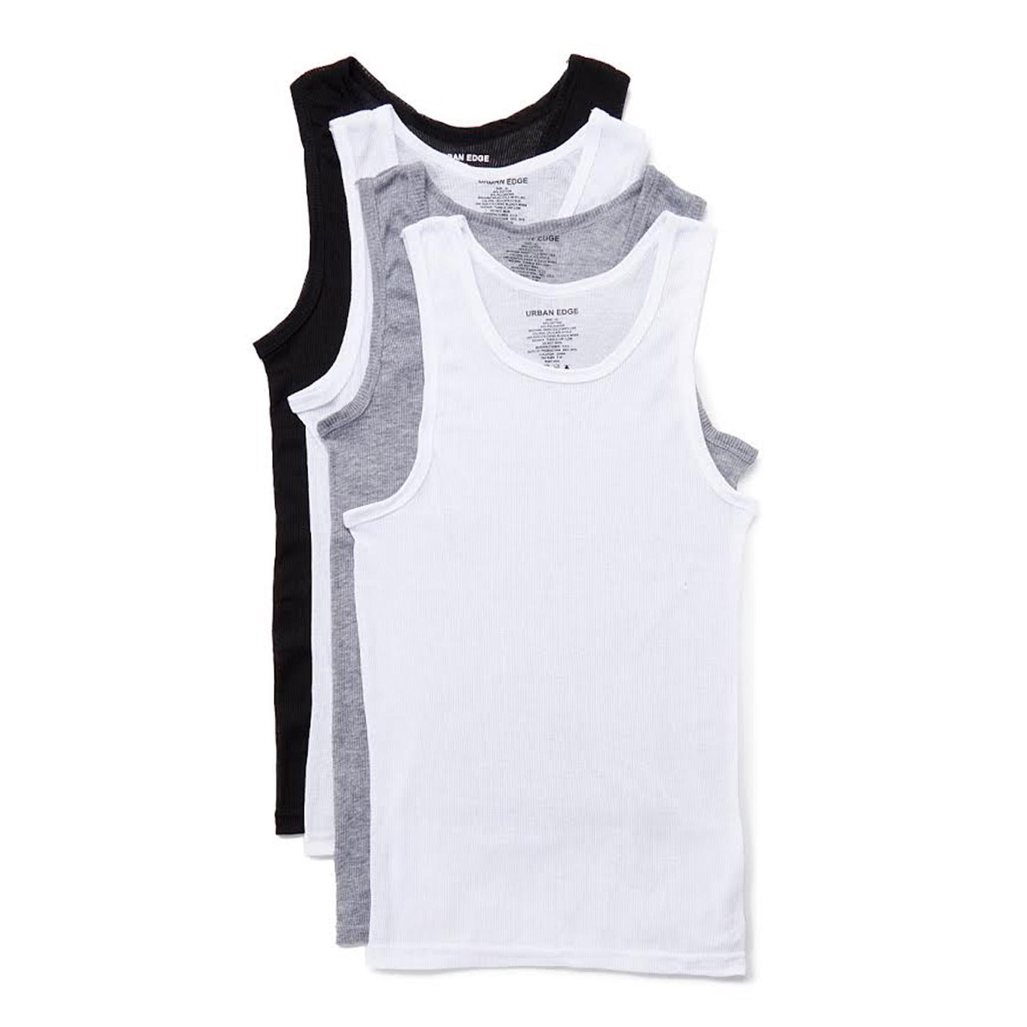Men's Urban Edge Ribbed A-Shirts - Assorted Colors - Sizes Medium-2XL - 3 Pack image