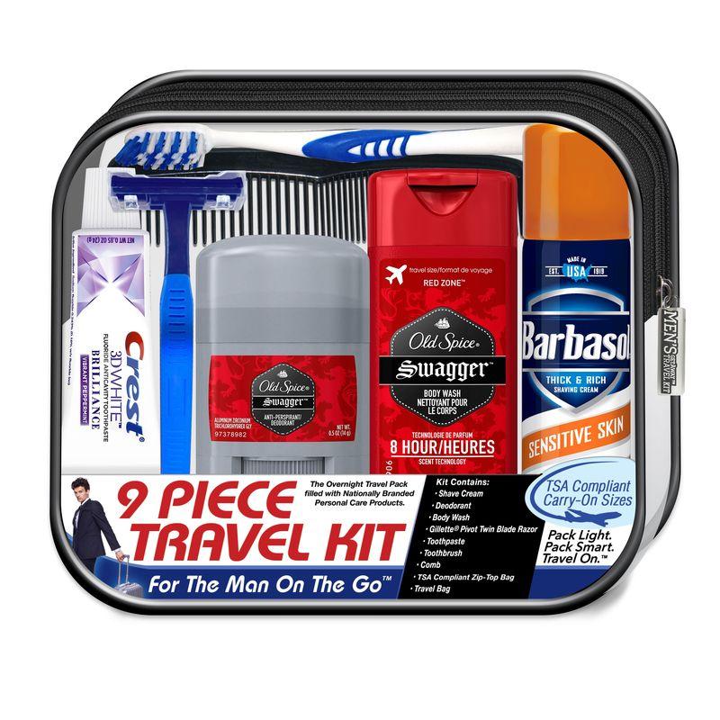 9 PC. Men's Travel Kit featuring Old Spice Swagger Body Wash image