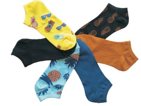 Women's Low Cut Novelty Socks - Pineapple & Beach Print - Size 9-11 - 6-Pair Packs image