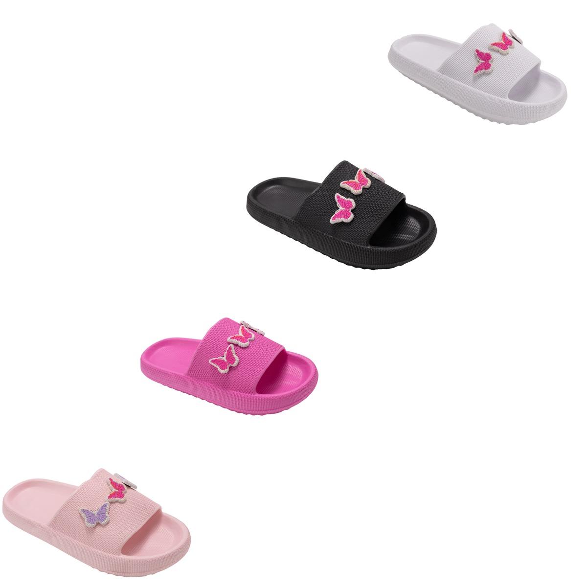Girl's EVA Slide Sandals w/ Butterfly Charms image