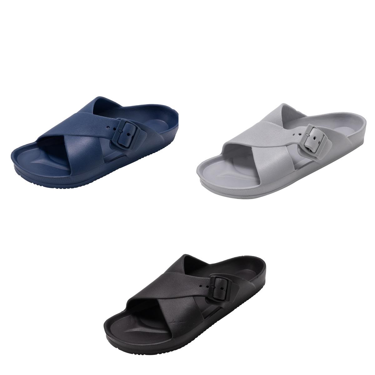 Men's EVA Cross Strap Slide Sandals w/ Buckle image