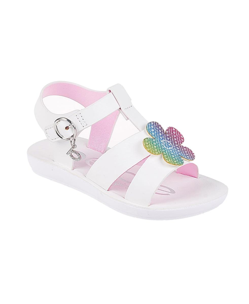 Bebe Toddler Girl's Strap Sandals w/ Rainbow Daisy image