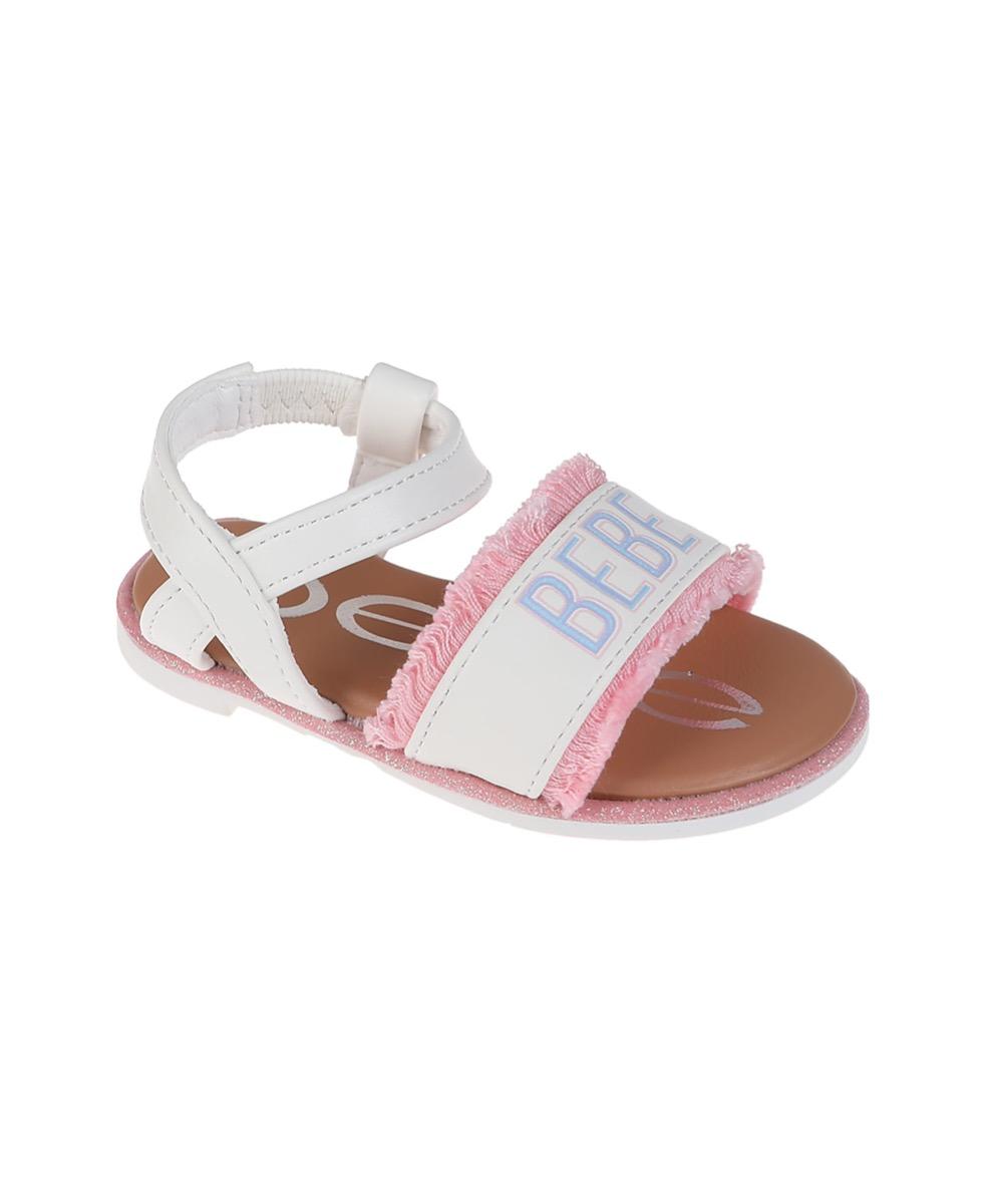 Bebe Toddler Girl's Strap Sandals w/ Fraying Fringe & Printed Bebe Logo image