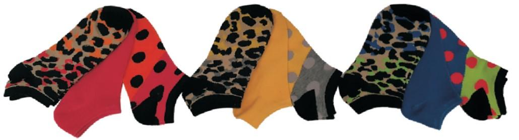 Women's Low Cut Patterned Socks - Colorful Leopard Print - Size 9-11 - 3-Pair Packs image