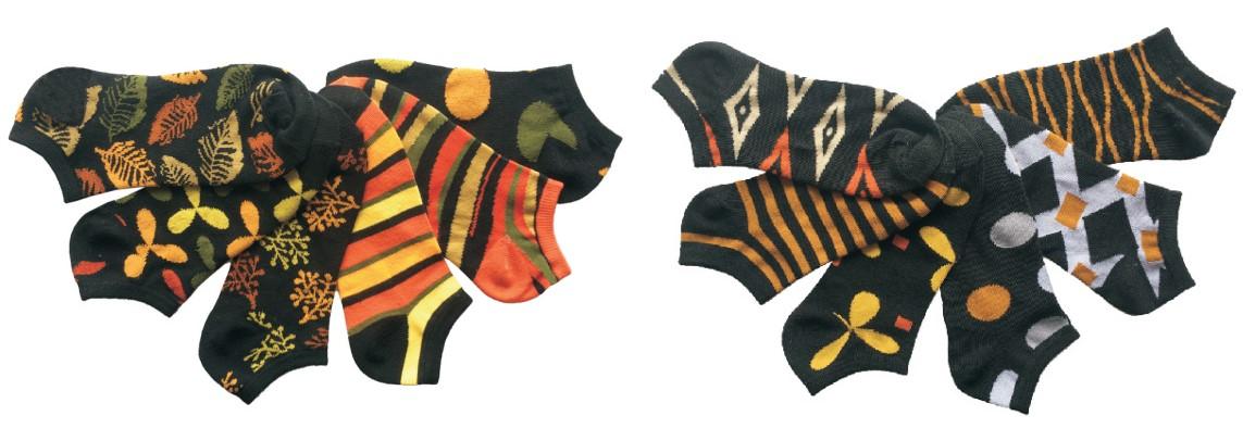 Women's Low Cut Novelty Socks - Autumn Fall Leaves & Patterns - Size 9-11 - 6-Pair Packs image