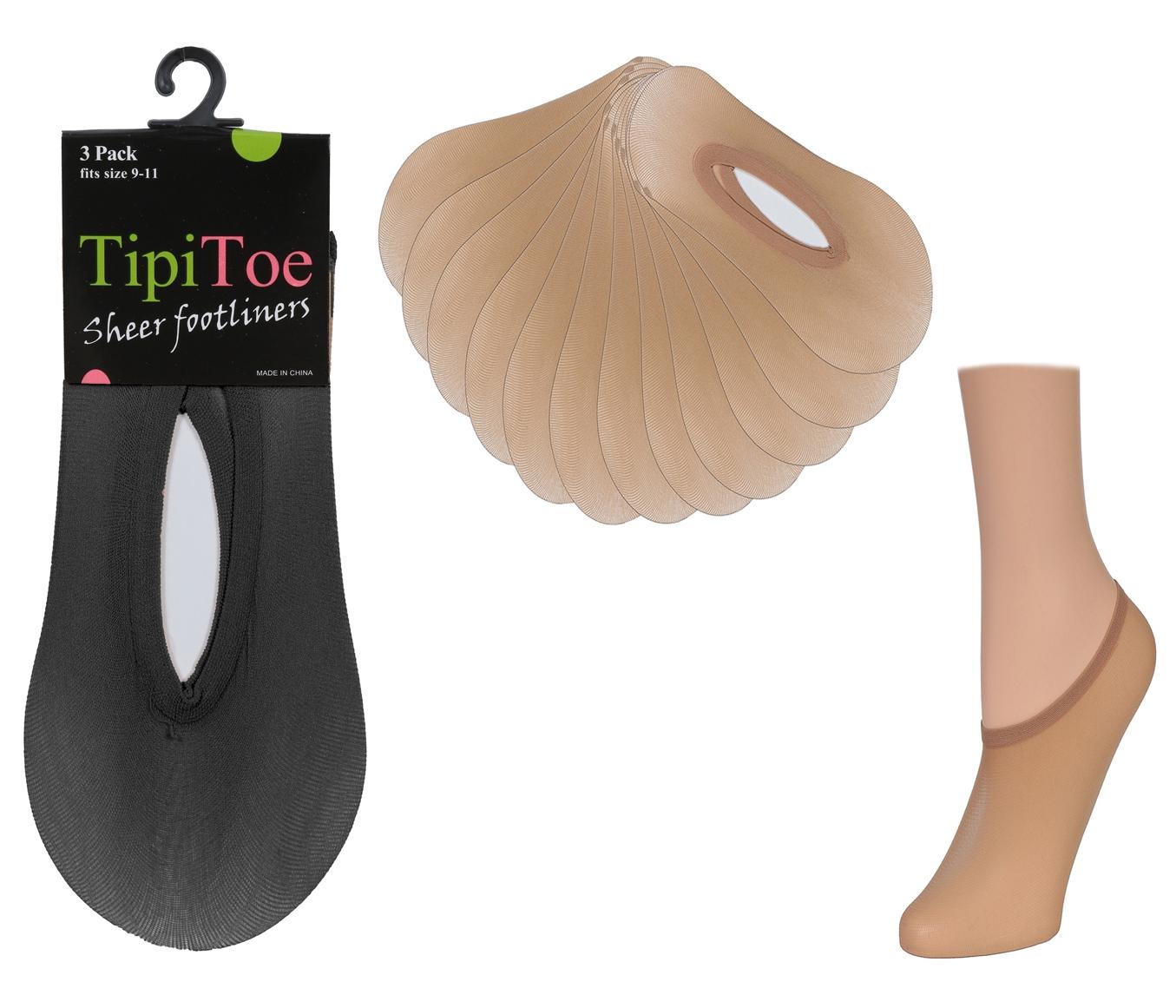 Women's No-Show Sheer Ped Sock Footliners - 3-Pair Packs - Choose Your Color(s) image