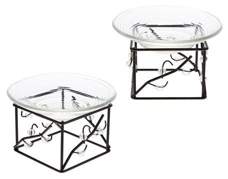 Metal Candle Holder w/ Glass Plate image
