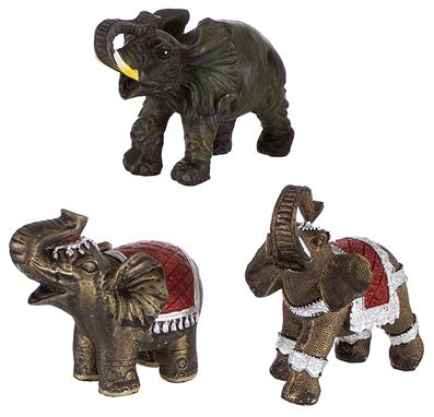 Elephant with Trunk Up Poly Resin - Asst image