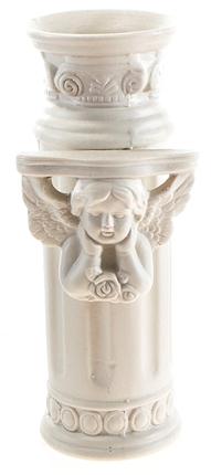 Angel w/ Rose Porcelain Round Vase image