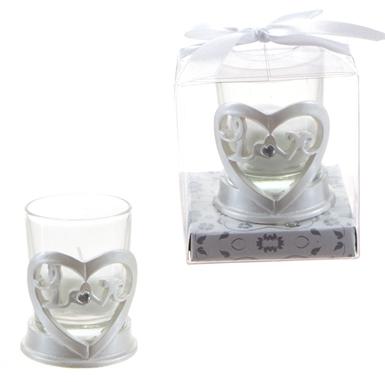 Heart "Love" Poly Resin Candle Set image