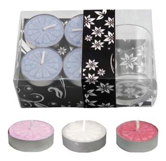 Tea Light Candle w/ Glass Holder - Asst image
