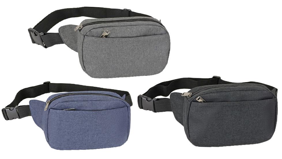 Heathered 3-Pocket Zip-Up Fanny Packs - Choose Your Color(s) image