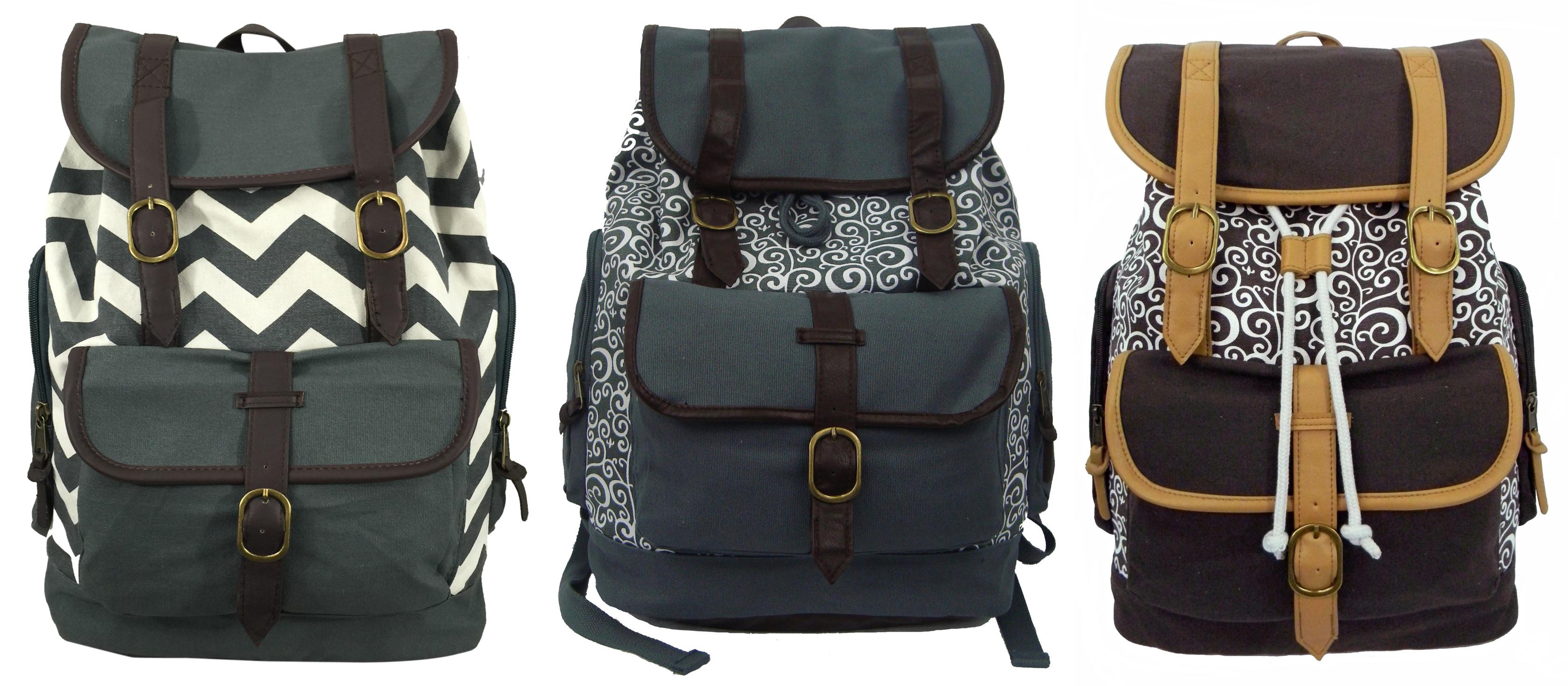18" Printed Canvas Computer Backpacks image