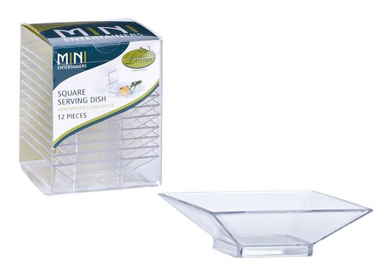Clear Mini Plastic Square Serving Dishes by Lillian - 12-Packs image