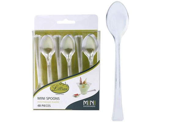 Clear Mini Plastic Spoons by Lillian - 48-Packs image