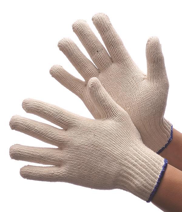600g (Medium Weight) String Knit Cotton/Polyester Gloves - White - Size: Small