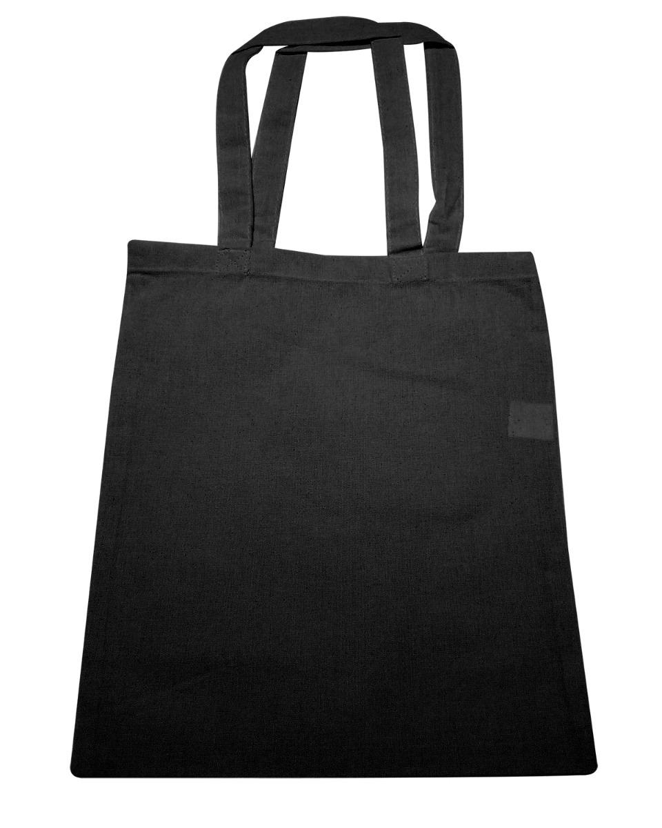 Natural Cotton Black Canvas Tote Bags - 11" x 13" image