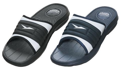 Men's EVA Sport Slide Sandals w/ Massage Footbed - Assorted Colors - Sizes 7-13 image
