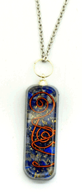 Blue and White Orgonite Necklace image