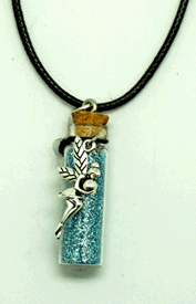 Fairy Blue/Green Glittle Bottle Necklace image