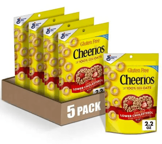YELLOW BOX CHEERIOS CEREAL POUCH 5/2.2oz image