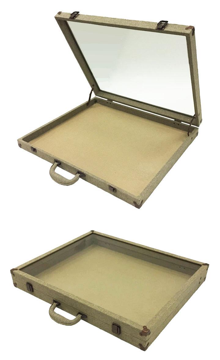 Burlap Glass-Top Display Case - #BLLGT3