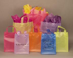 Frosted Color Shopping Bags - 6 1/2in.H x 3 1/2in.D x 6 1/2in.W - #BFC6 image