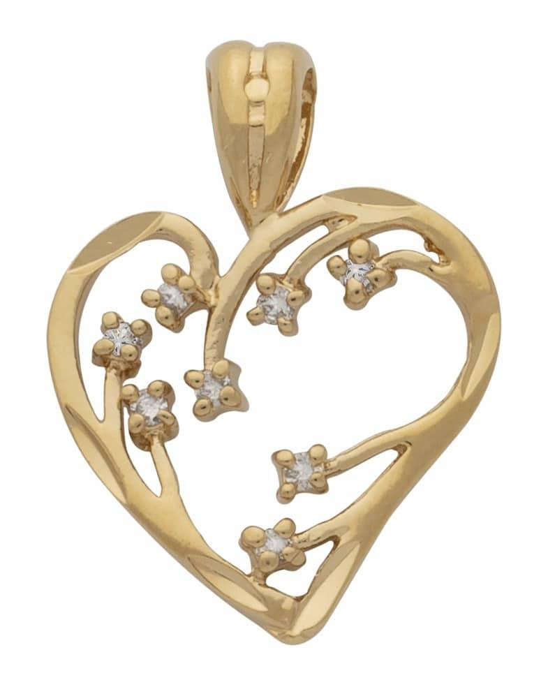 CZP-389 | CZ Tiny Flower Heart Pendant