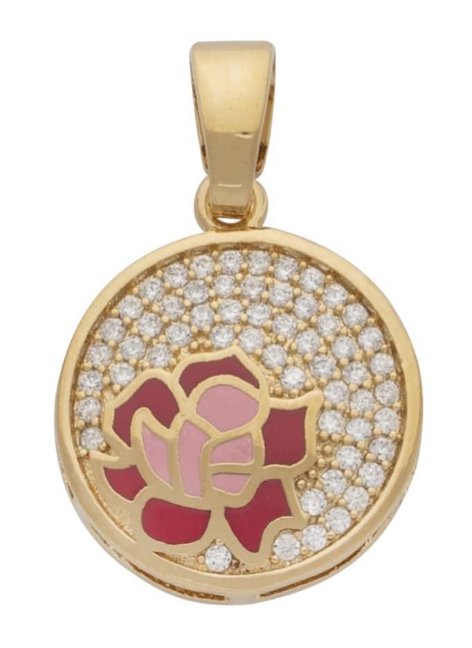 CZP-755 | CZ Enamel Rose Pendant image