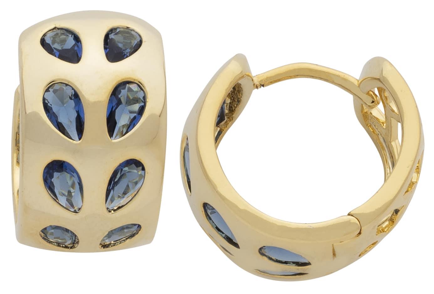 CZE-286 | CZ Hoop Earrings Sapphire image