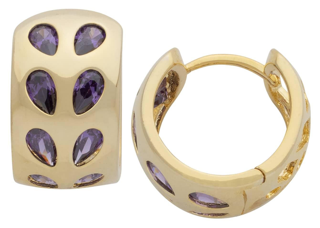 CZE-287 | CZ Purple Hoop Earrings image