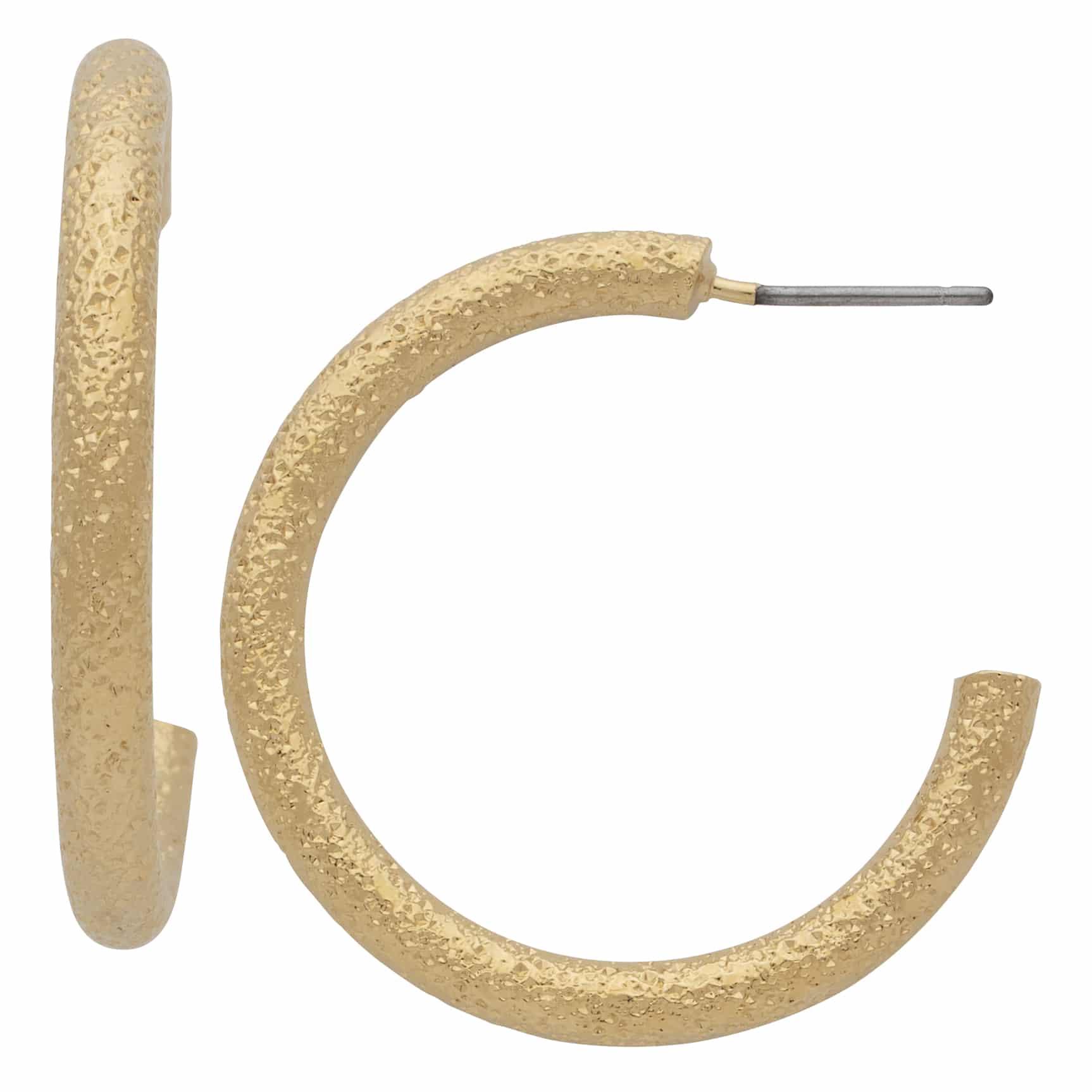 LE-105 | Ladies Earrings Brushed Finished Hoop image