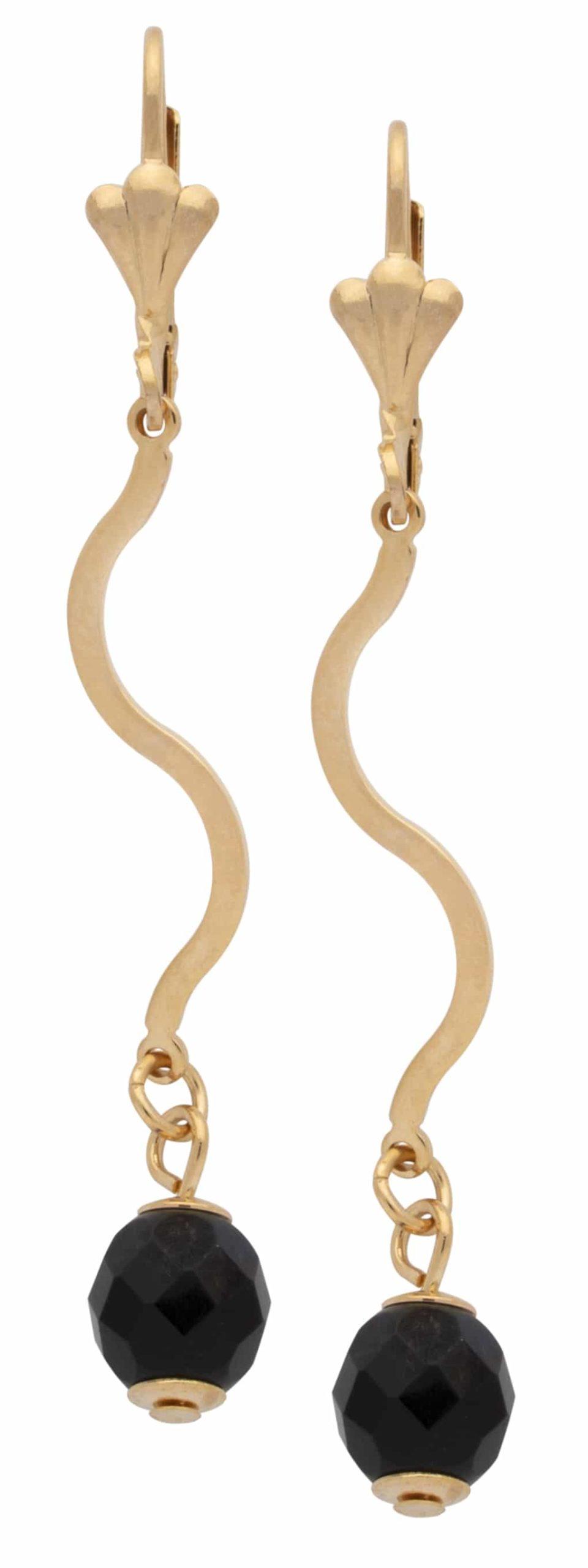 LE-050 | Ladies Earrings Curvy with Blue Bead image