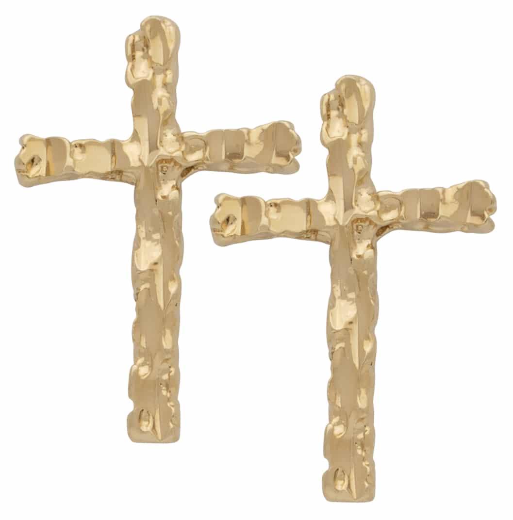 LE-092 | Ladies Earrings Nugget Cross Studs image