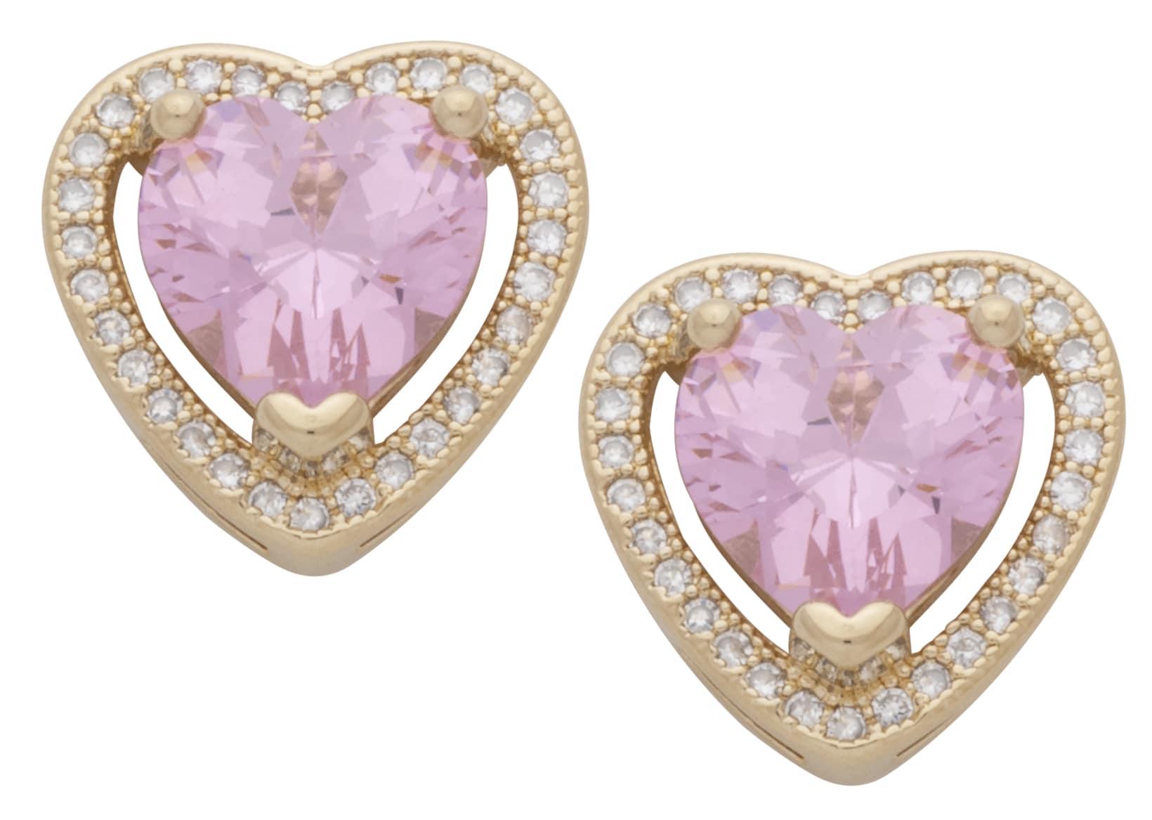 CZE-199-06 | CZ & Alexandrite Heart Earrings (June) image