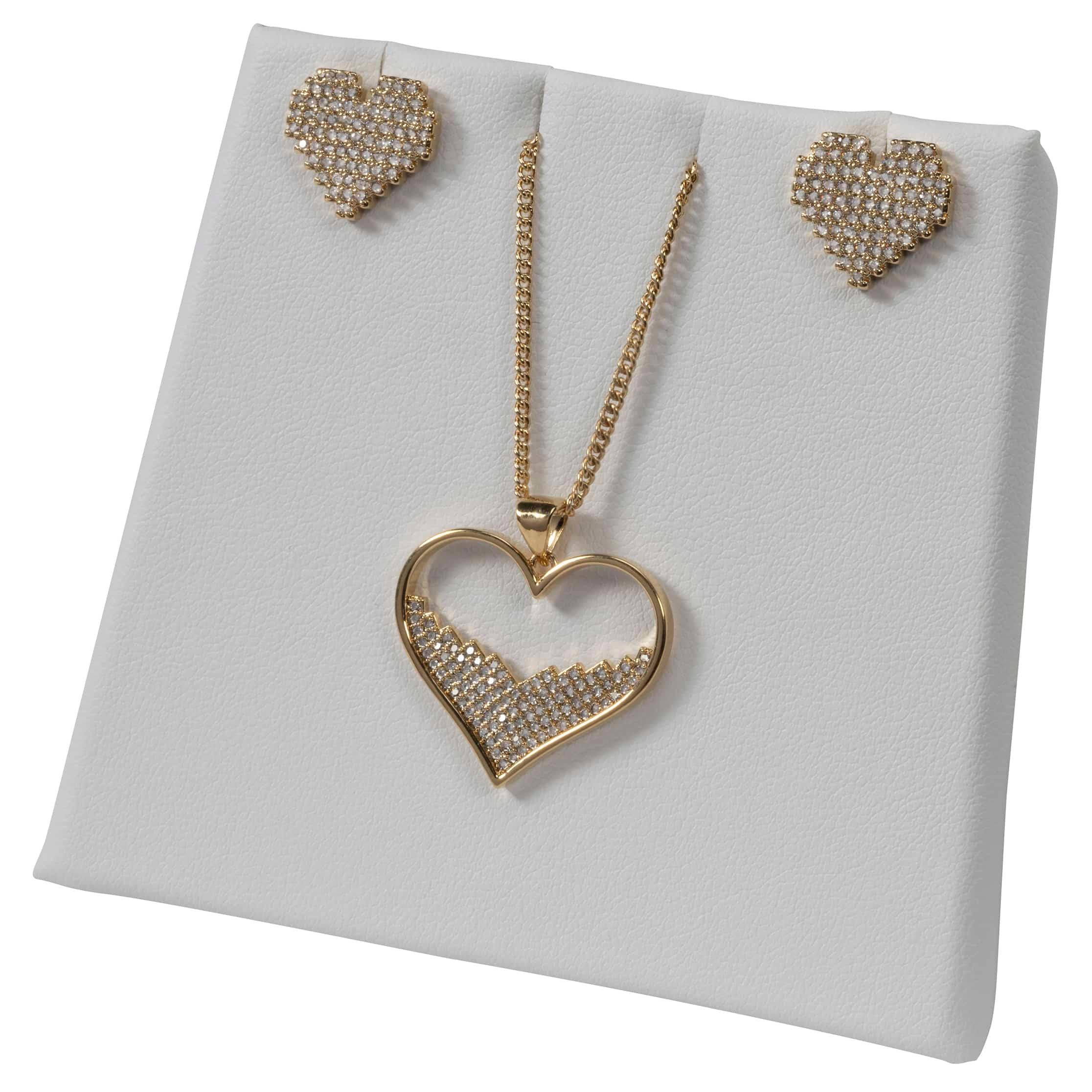 Set 12 - CZ Framed Heart Set