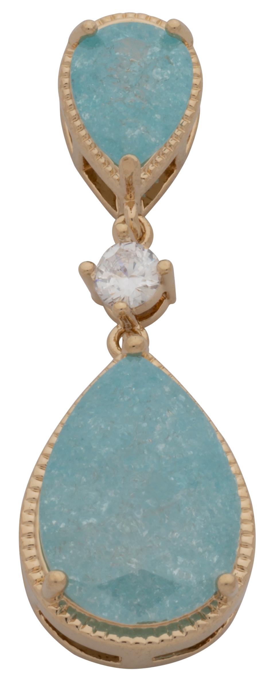 CZP-748 | CZ/Turquoise Pear Shaped Pendant image