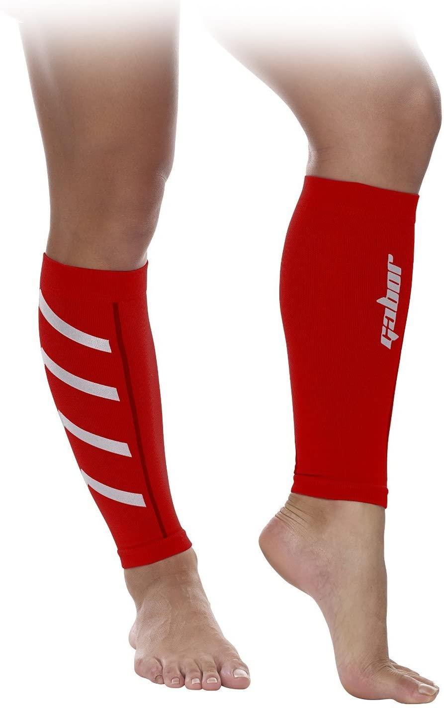 Gabor Fitness Graduated 20-25mm Hg Compression Running Leg Sleeves - XLarge - Red - Item #6789 image