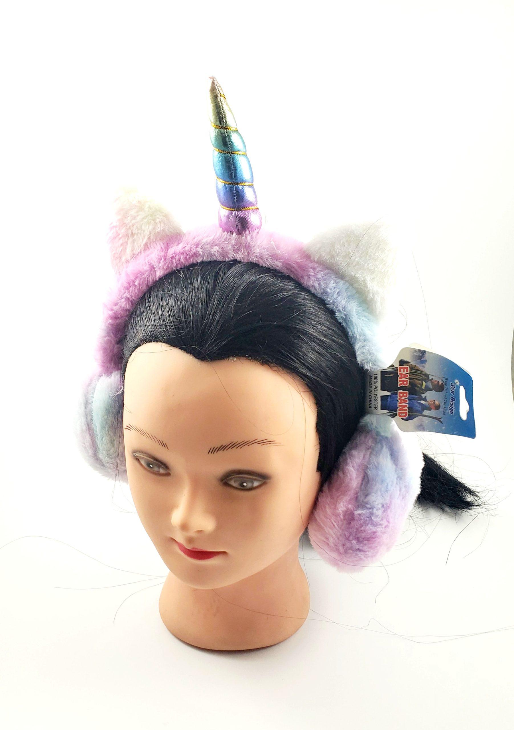 Girls Unicorn Fleece Earmuffs - Ear Warmer - Adjustable - Assorted Colors/Styles - Item #5583 image