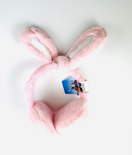 Girls Bunny Ears Fleece Earmuffs - Ear Warmer - Adjustable - Assorted Colors/Styles - Item #5671 image