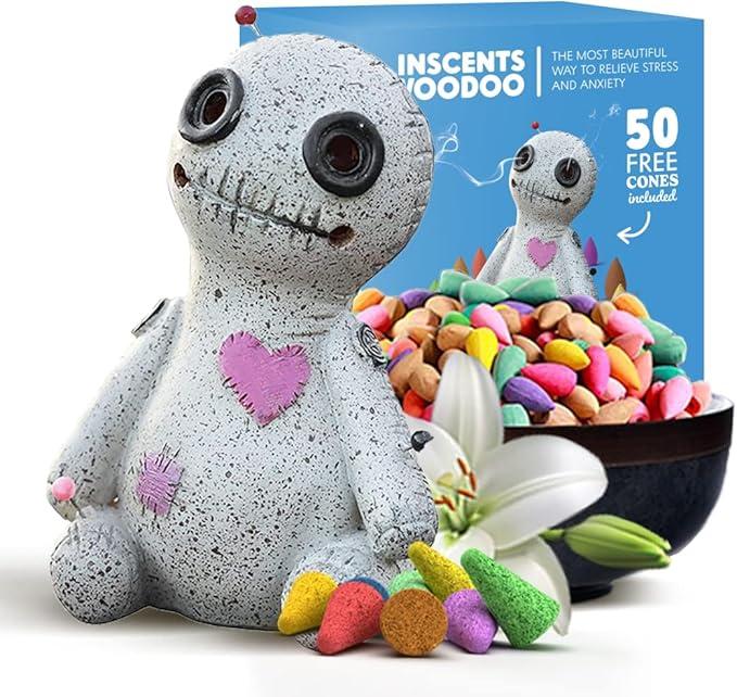 Inscents Voodoo Doll - Ceramic Incense Holder - Backflow Design - With 50 Incense Cones - Item #7196 image