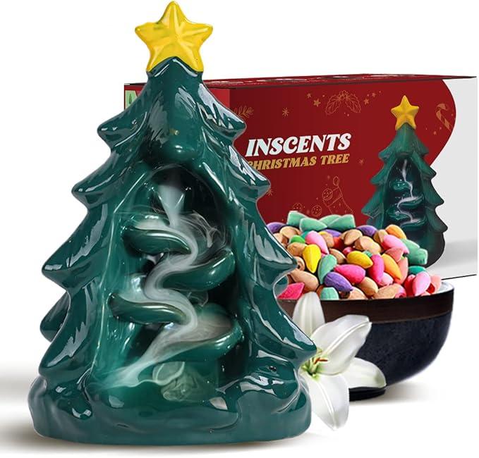 Inscents Christmas Tree - Ceramic Incense Holder - Backflow Design - With 50 Incense Cones - Item #7197 image